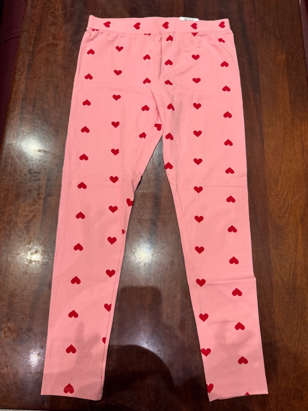 Style & Co. Pink Leggings with Red Heart Print